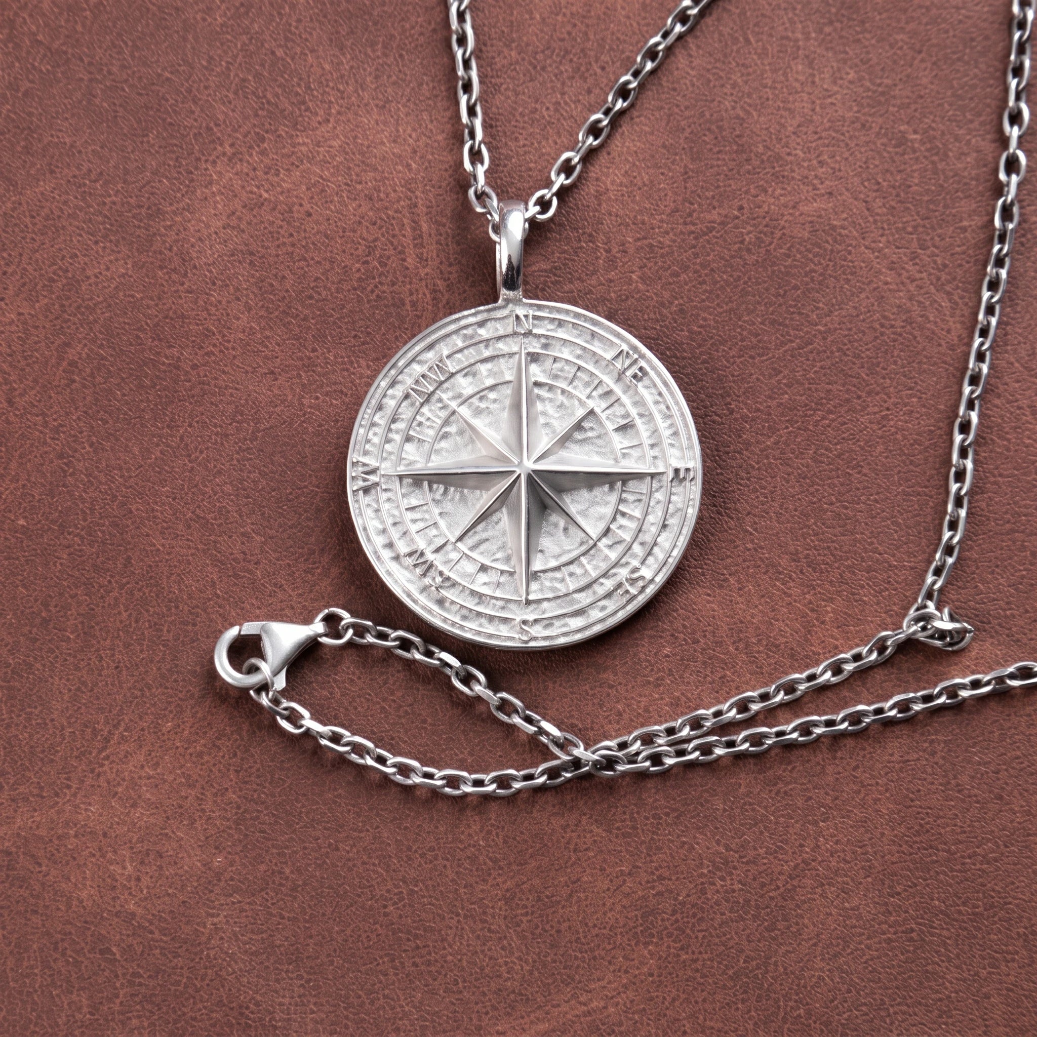 Vintage 925 Sterling Silver Compass Pendant Necklace for Guidance & Adventure