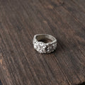 925 Sterling Silver Fleur de Lis Gothic Band, Personalized Biker Promise Ring, Religious Gift for Him