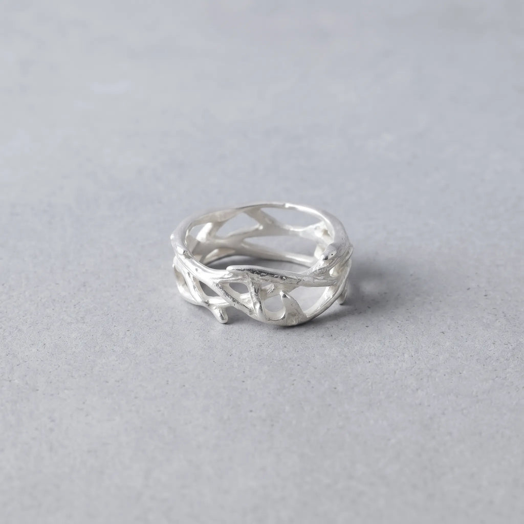 925 Sterling Silver Thorn Ring, Gothic Crown of Thorns Band Jewelry