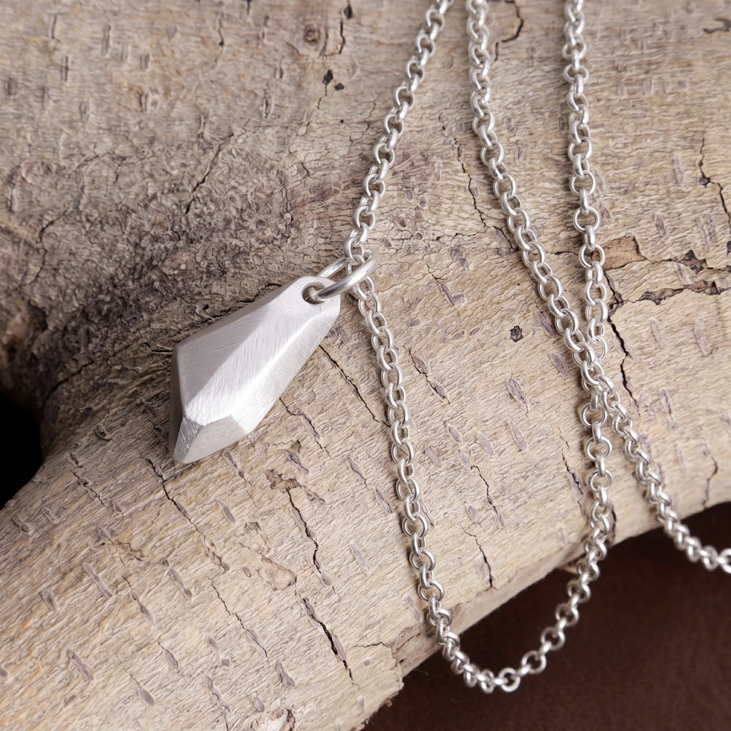 925 Sterling Silver Crescent Moon Wishing Stone Pendant Bringing Mystical Magic And Hope
