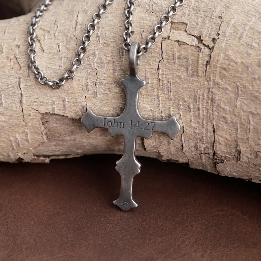 925 Sterling Silver Engravable All Seeing Eye Cross Pendant Guided By Divine Providence
