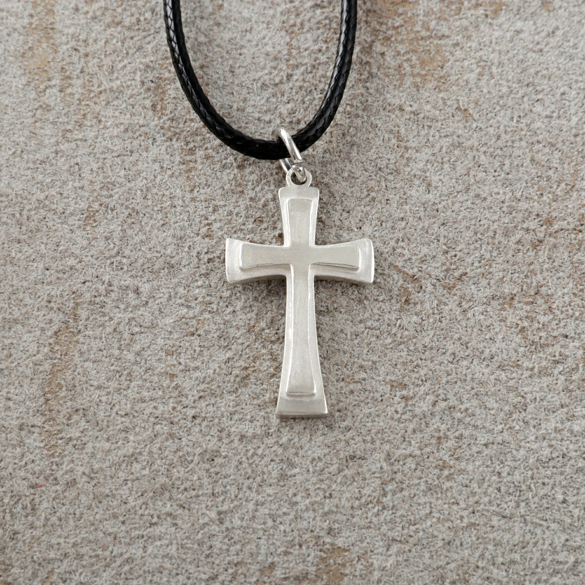 925 Sterling Silver Heirloom Tiered Holy Cross Engravable Faith Pendant Necklace