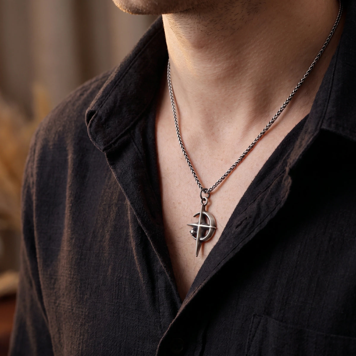 925 Sterling Silver Crescent Cross Pendant Anchored In Heavenly Grace And Salvation
