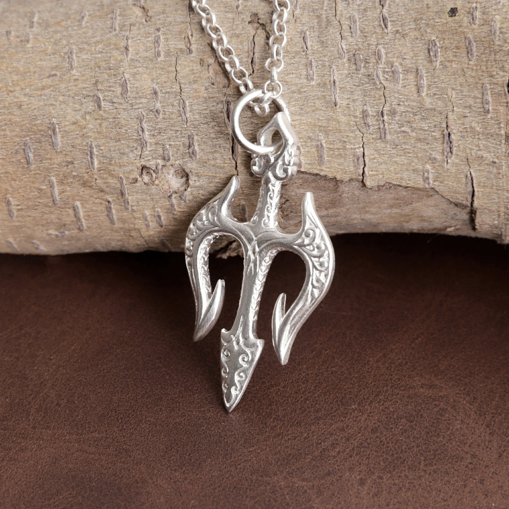 925 Sterling Silver Holy Trinity Trident Cross Pendant Shielding Your Heart In Divine Grace