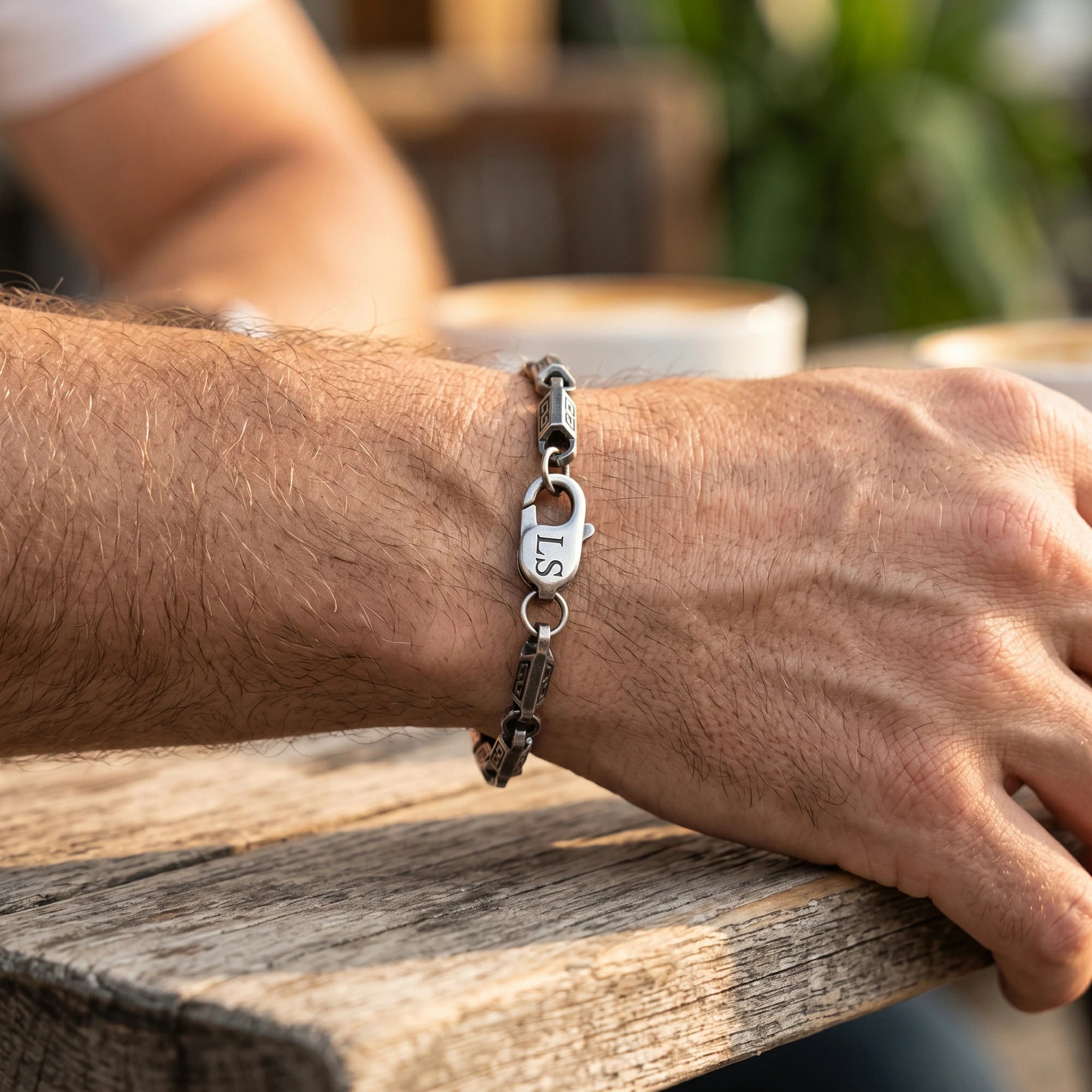 Custom 925 Sterling Silver Engraved Link Bracelet for Timeless Style and Personal Identity
