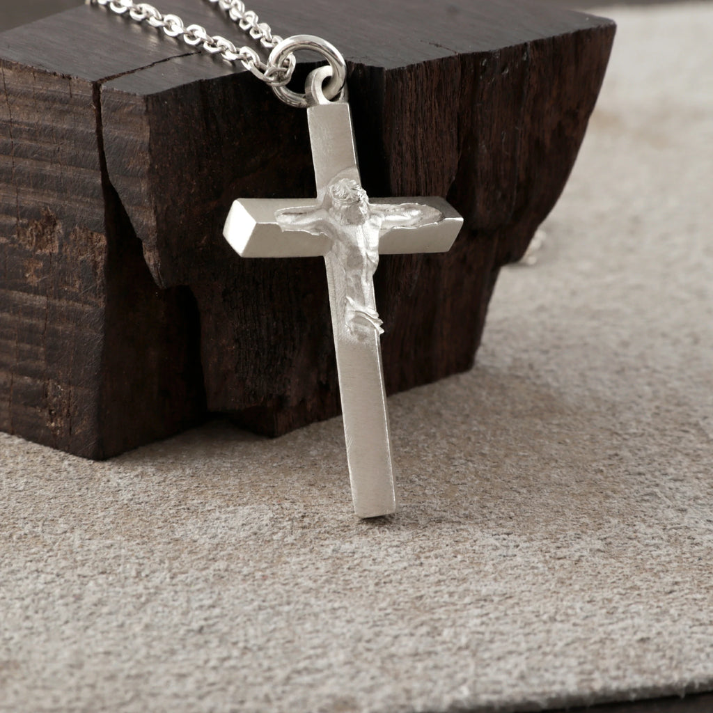 925 Sterling Silver Holy Crucifix, Sacred Jesus Cross Pendant for Faith & Salvation