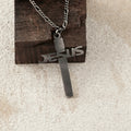 925 Sterling Silver Jesus Name Cross Durable Engravable Sacred Pendant Necklace