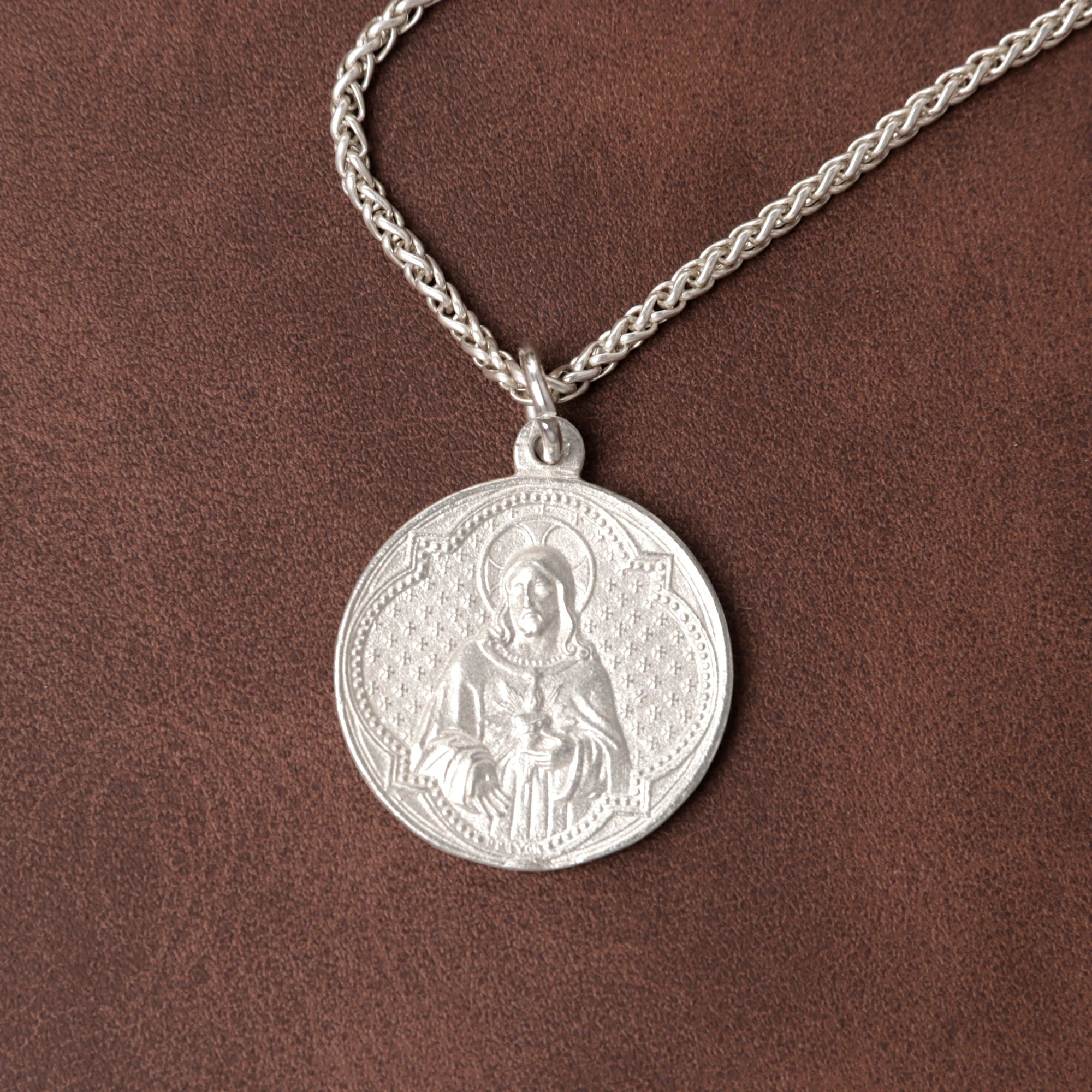 925 Sterling Silver Jesus & Virgin Mary Medal for Divine Blessing & Protection