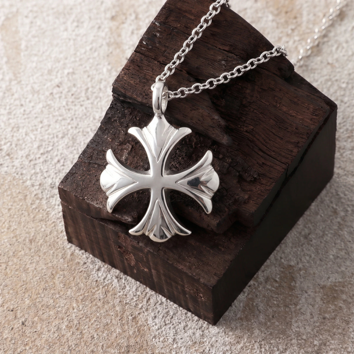 925 Sterling Silver Maltese Cross Necklace, Custom Engravable Medieval Talisman Jewelry