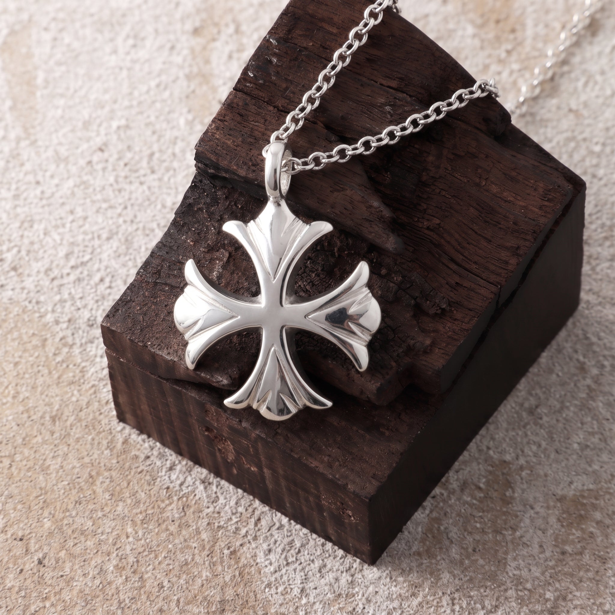 925 Sterling Silver Maltese Cross Necklace, Custom Engravable Medieval Talisman Jewelry