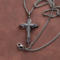 Engraved 925 Sterling Silver Layered Cross Necklace for Sacred Faith & Protection