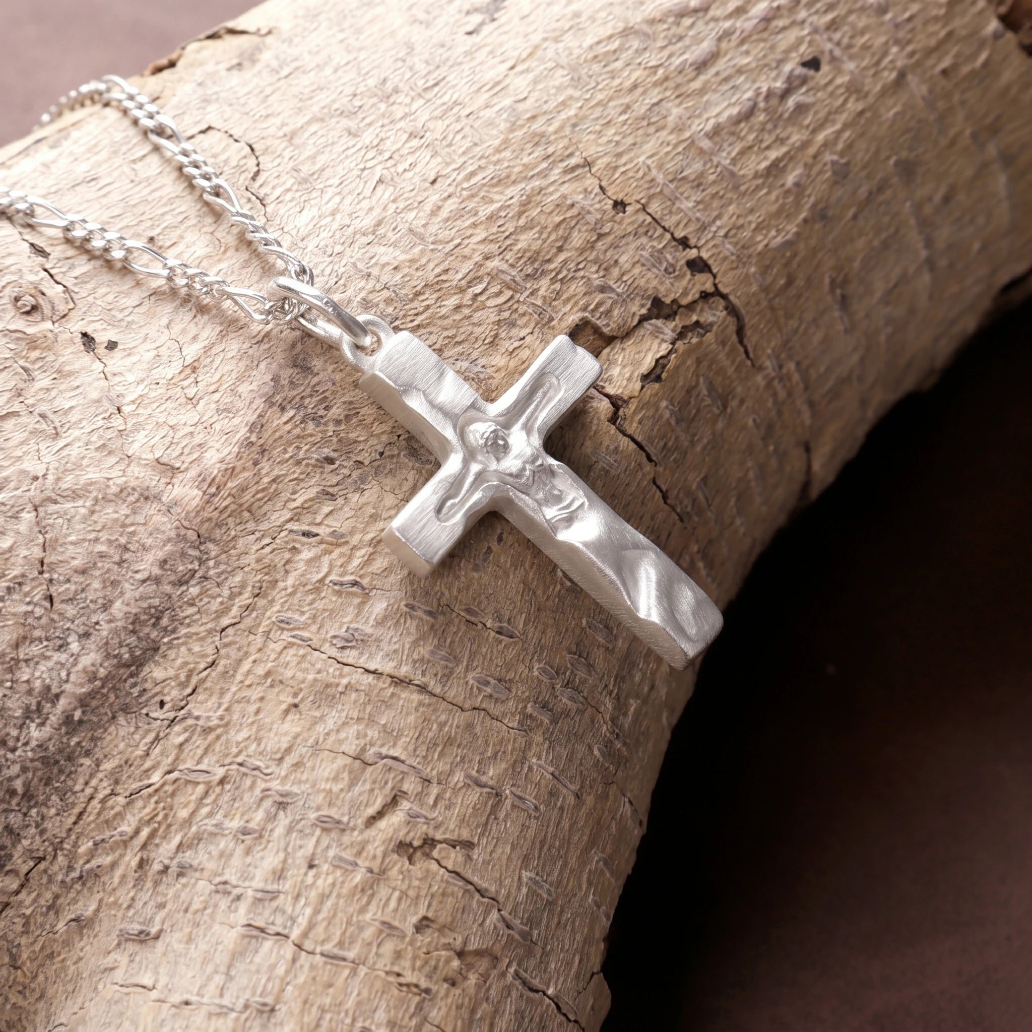 Solid 925 Sterling Silver Inset Crucifix Sacred Heirloom Protection Gift for Him Her