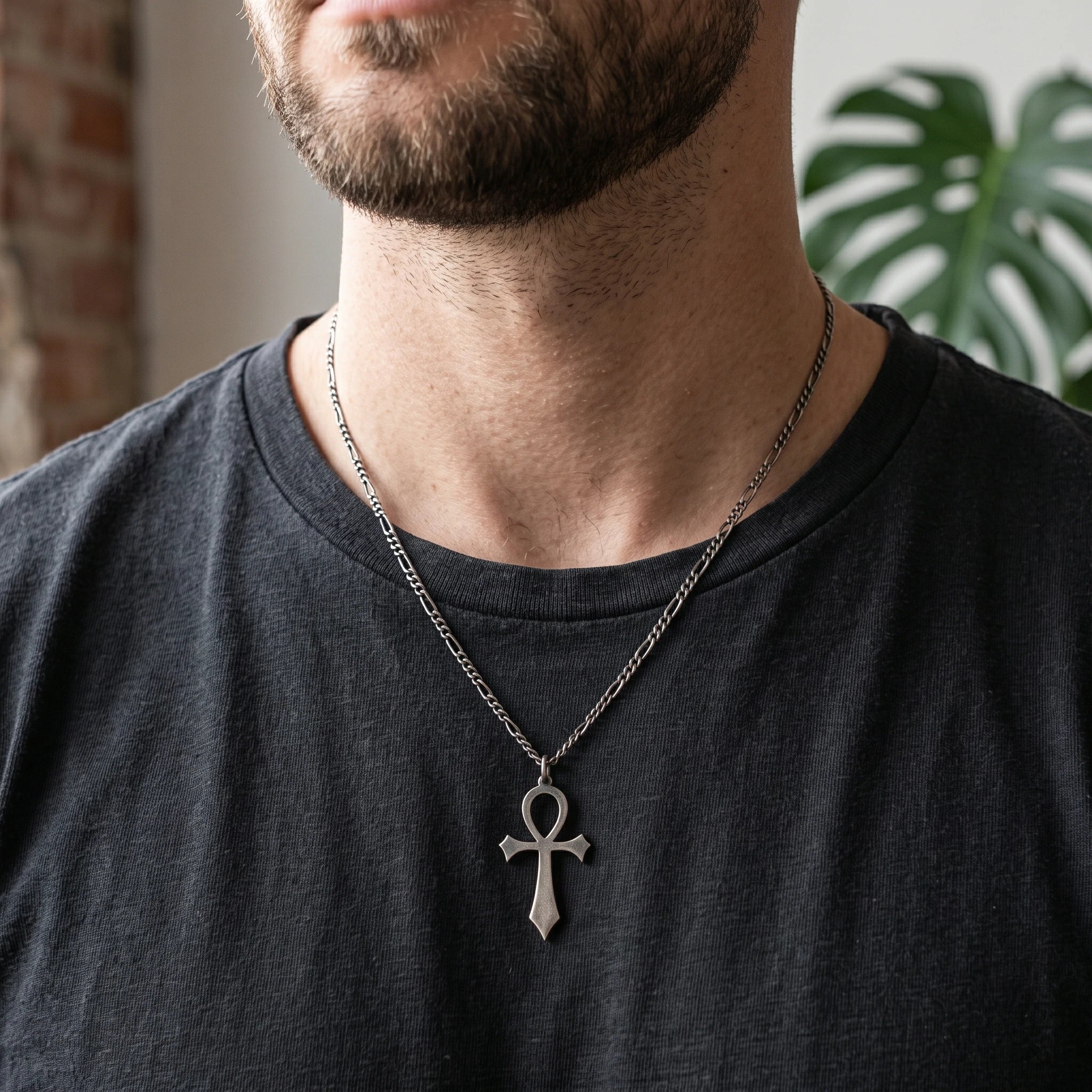 925 Sterling Silver Ankh Key of Life Durable Cross Pendant Faith Gift