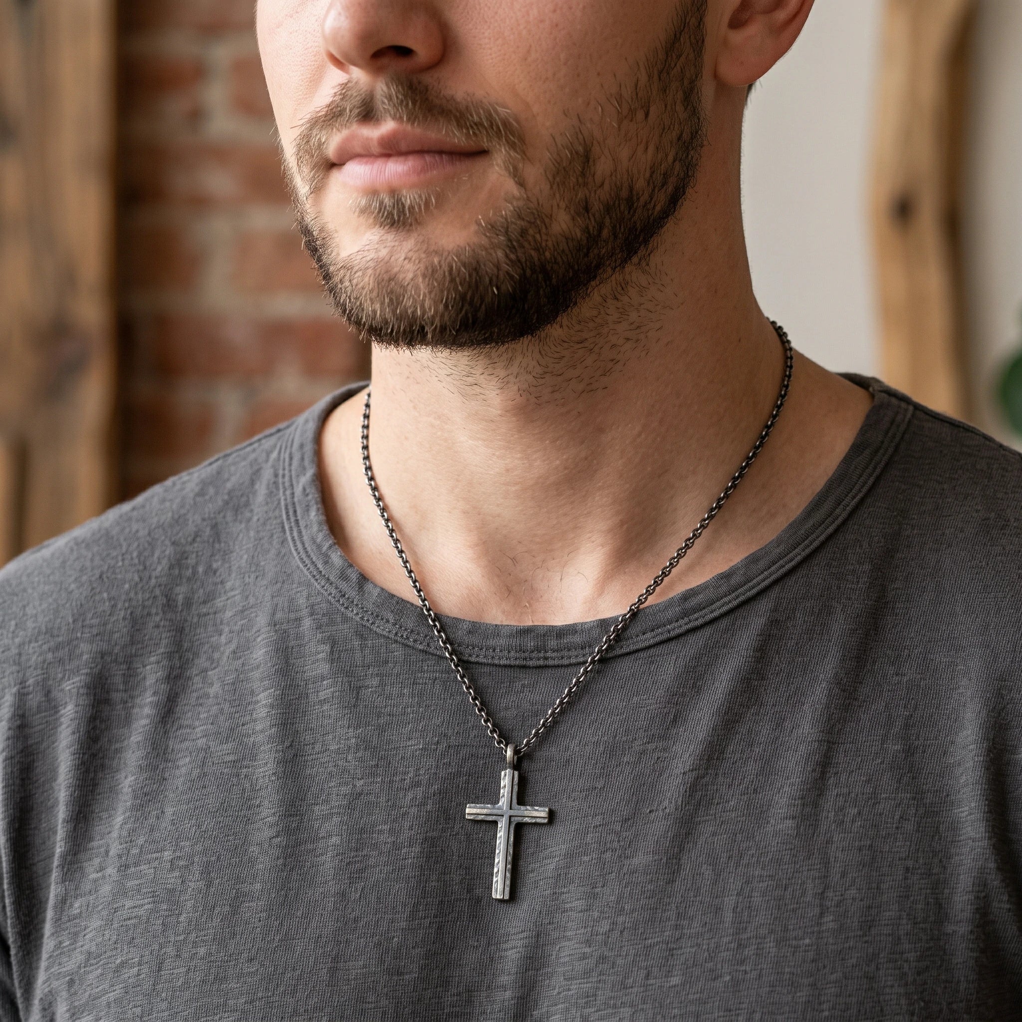 925 Sterling Silver Custom Engravable Holy Cross Faith Pendant Necklace
