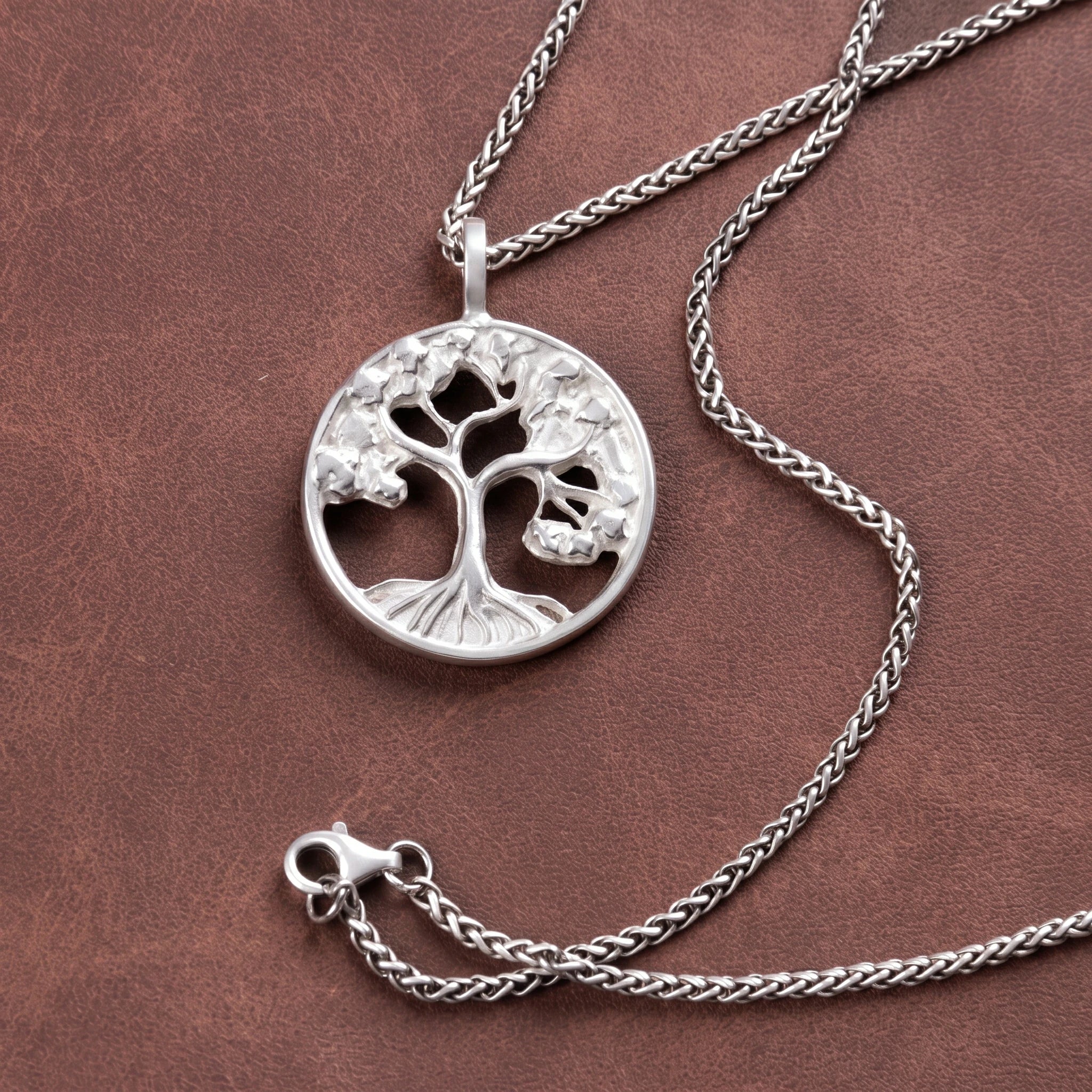 Solid 925 Sterling Silver Tree of Life Pendant Necklace for Strength & Vitality