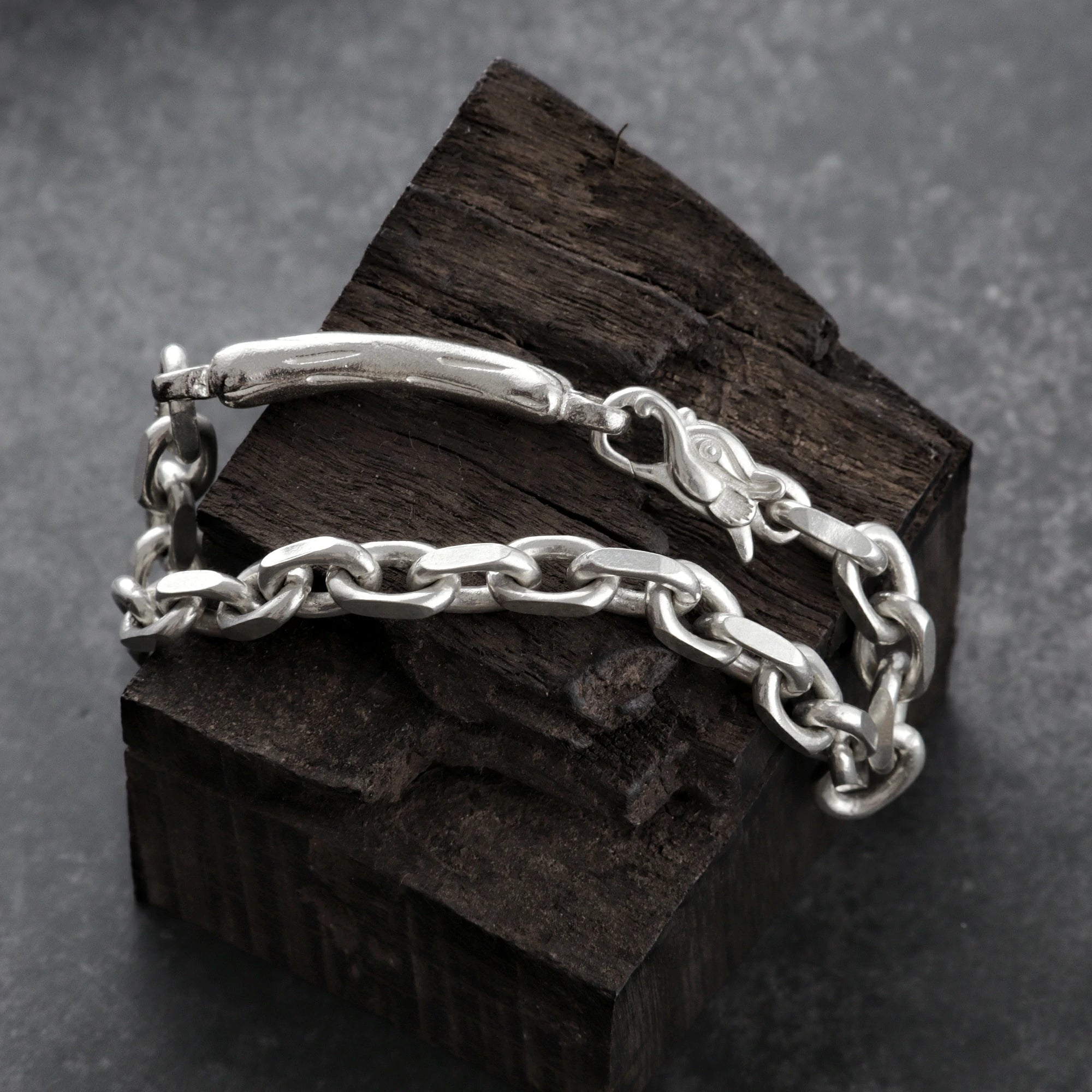 Dragon Skeleton Chain Bracelet, 925 Sterling Silver Beast Bone Link Cable Wristband