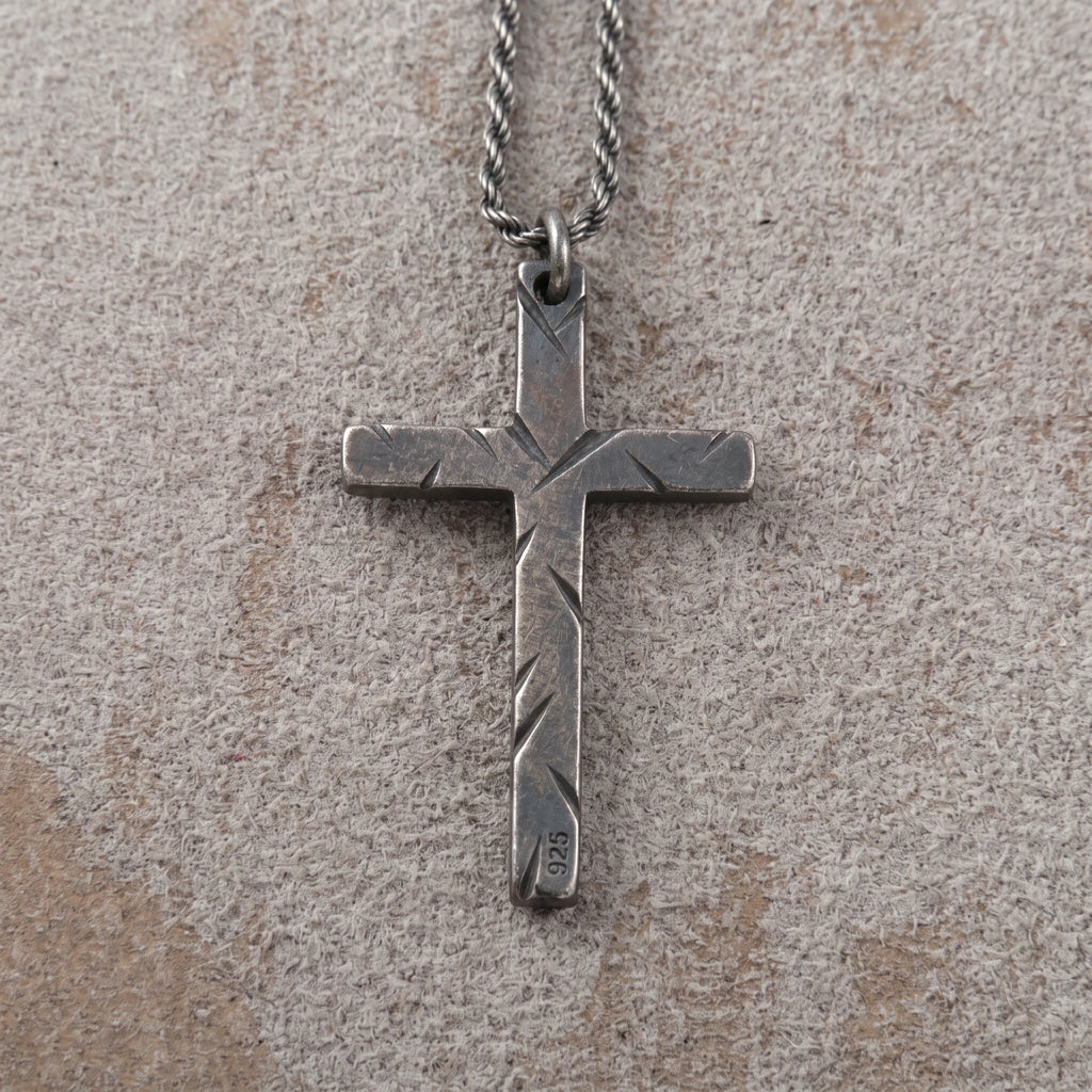 925 Sterling Silver Chiseled Holy Cross Durable Religious Faith Pendant Necklace