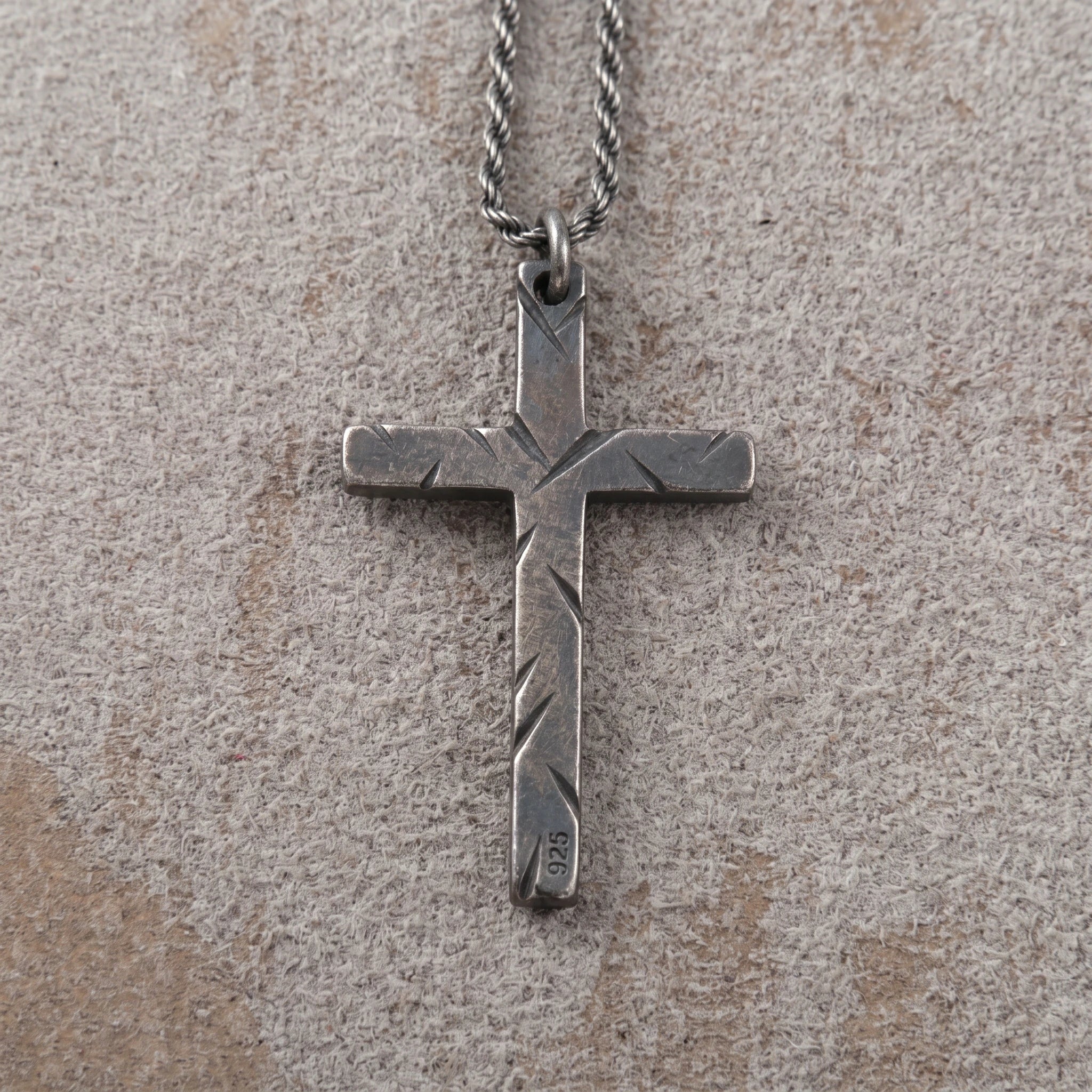 925 Sterling Silver Chiseled Holy Cross Durable Religious Faith Pendant Necklace