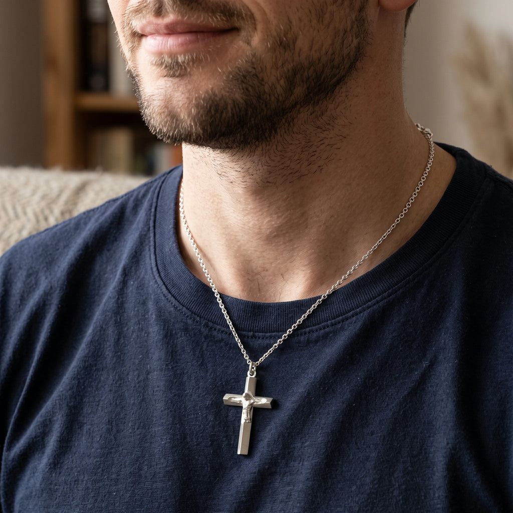 925 Sterling Silver Holy Crucifix, Sacred Jesus Cross Pendant for Faith & Salvation