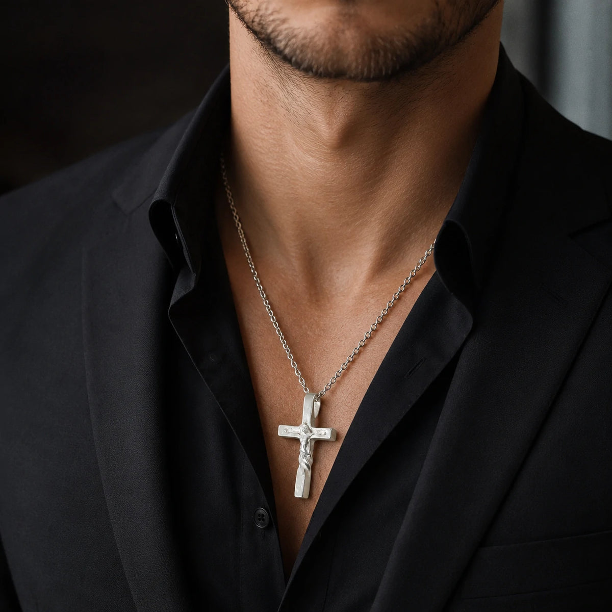 Enduring Hope Crucifix Necklace, Genuine 925 Sterling Silver Spirit of Fortitude Pendant