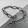 Gothic Wilderness Bamboo Bracelet, Solid 925 Sterling Silver Detailed Mythic Beast Wristband