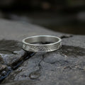 Unisex Sunrise Engraved Solid 925 Sterling Silver Ring-Personalized Memory Band, Wedding Bands
