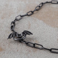 925 Sterling Silver Wing OT Clasp Paperclip Chain Necklace 5mm Men Jewelry Gift for Boyfriend Husband Father