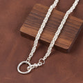 Men’s 925 Sterling Silver Byzantine Chain Necklace with Spring Clasp-Link for Pendant