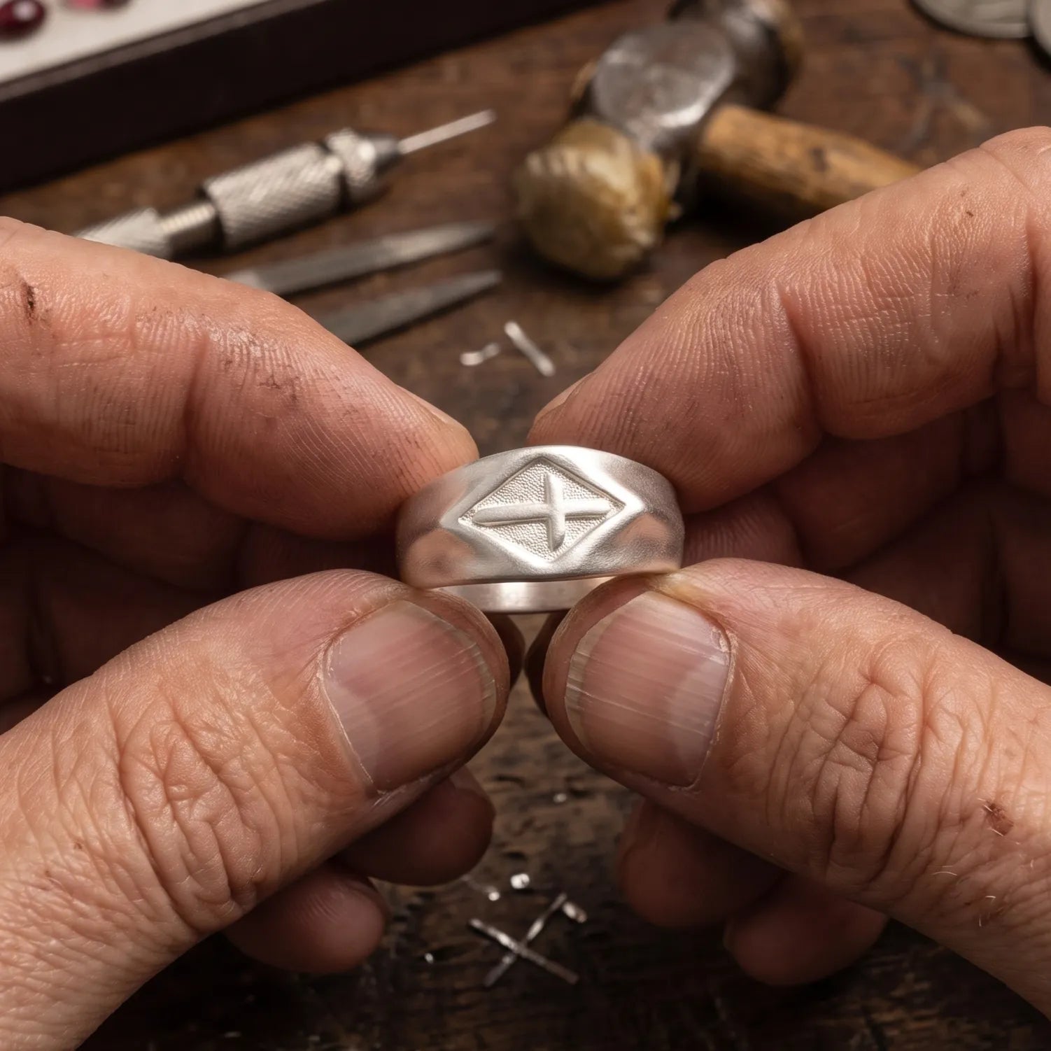 Vintage Templar Cross Signet Ring, Custom Engraved 925 Sterling Silver Band, Personalized Faith Religious Ring for Men