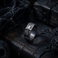 Custom Engraved Sterling Silver Cross Signet Ring, Religious Faith Band for Men