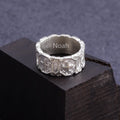Personalized Gothic Cross Ring-Custom Engravable 925 Silver Band for Men
