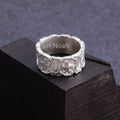Personalized Gothic Cross Ring-Custom Engravable 925 Sterling Silver Band for Men