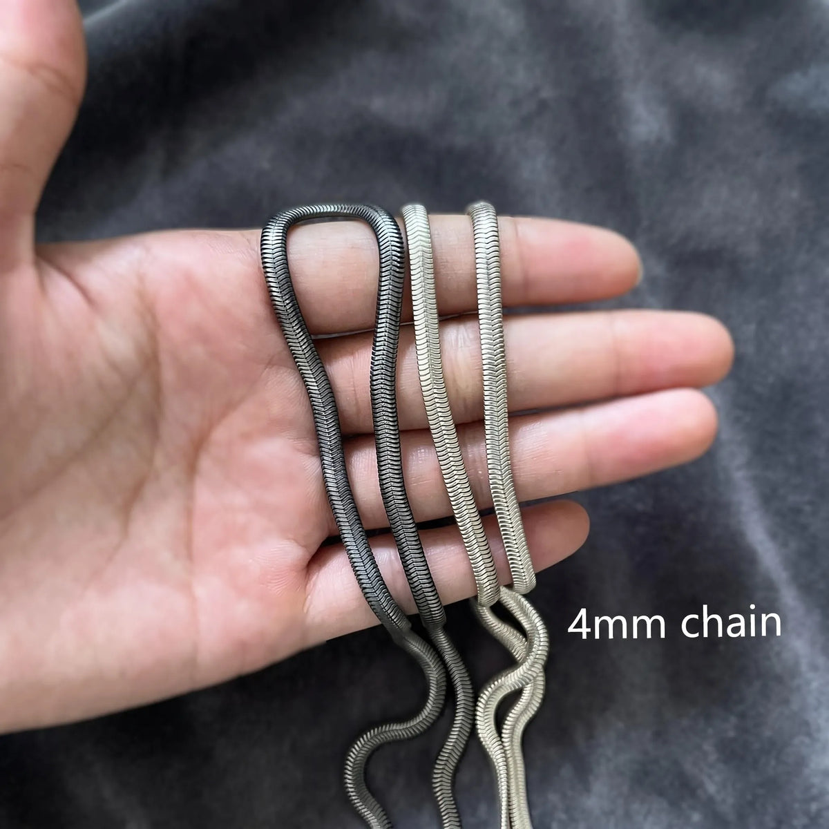 Men's 925 Sterling Silver Flat Snake Chain Necklace