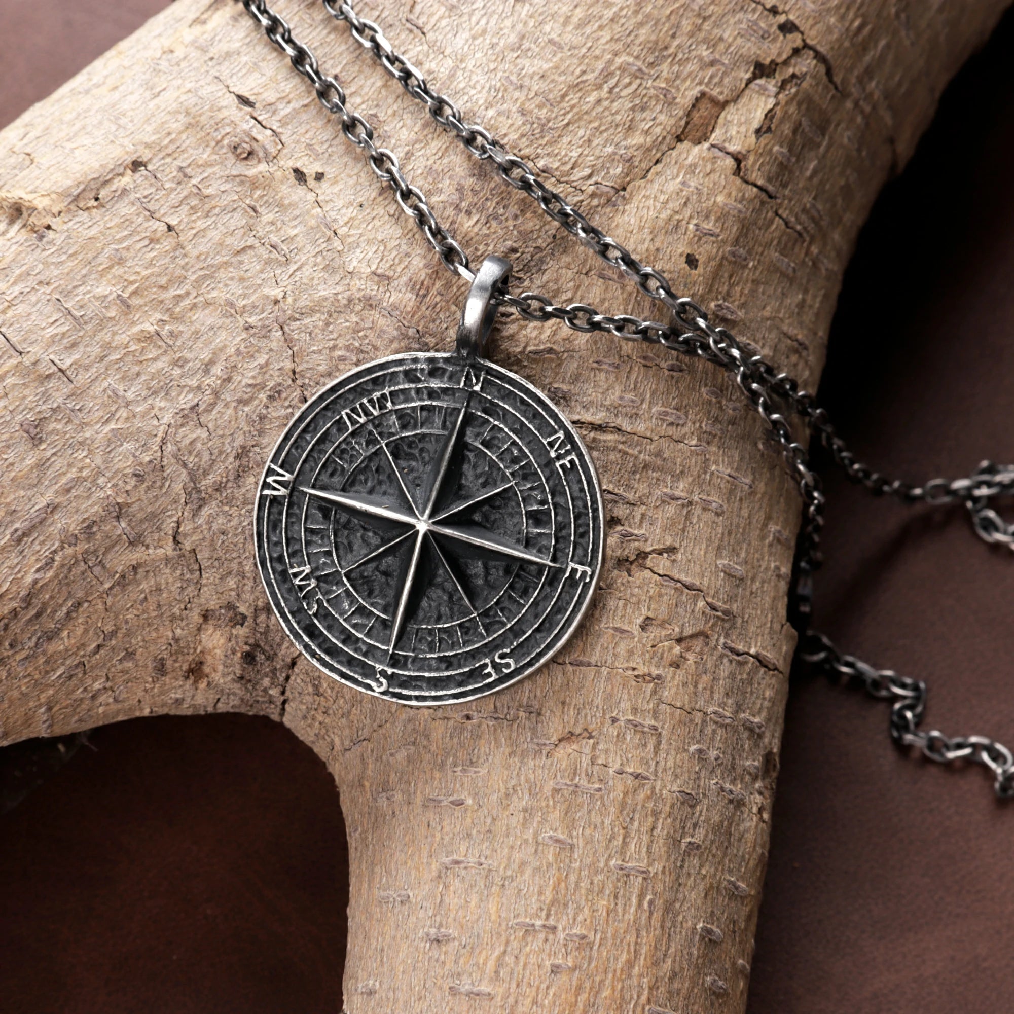 Vintage 925 Sterling Silver Compass Pendant Necklace for Guidance & Adventure