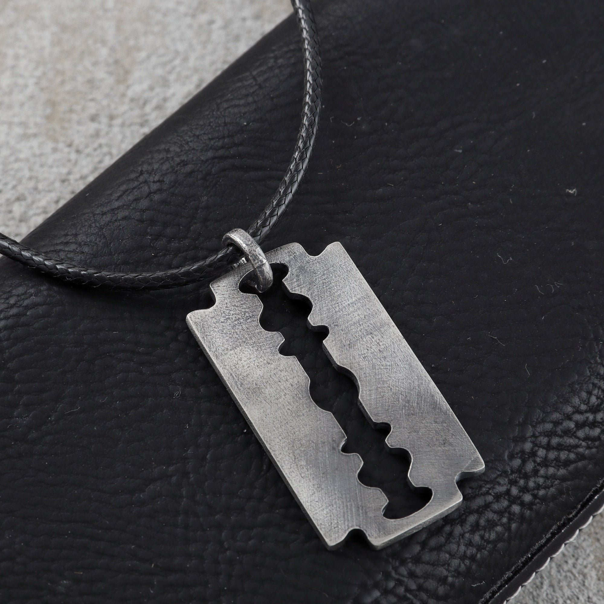 925 Sterling Silver Engravable Blade Pendant, Personalized Punk Necklace Jewelry
