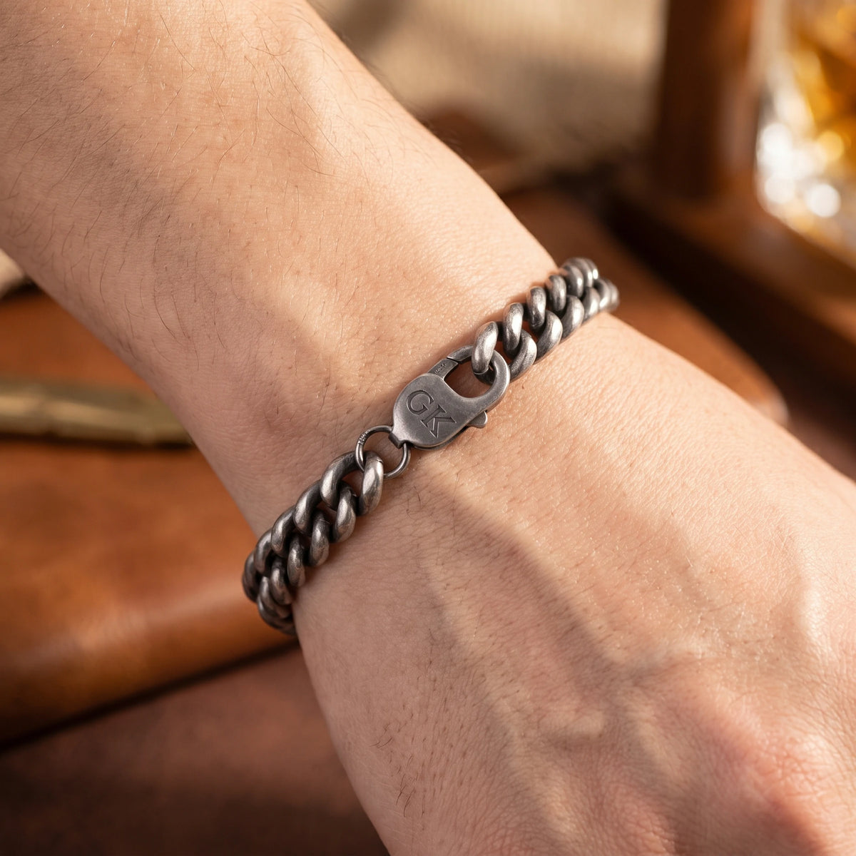 925 Sterling Silver Engravable Curb Link Bracelet Delivering Bold Masculine Power