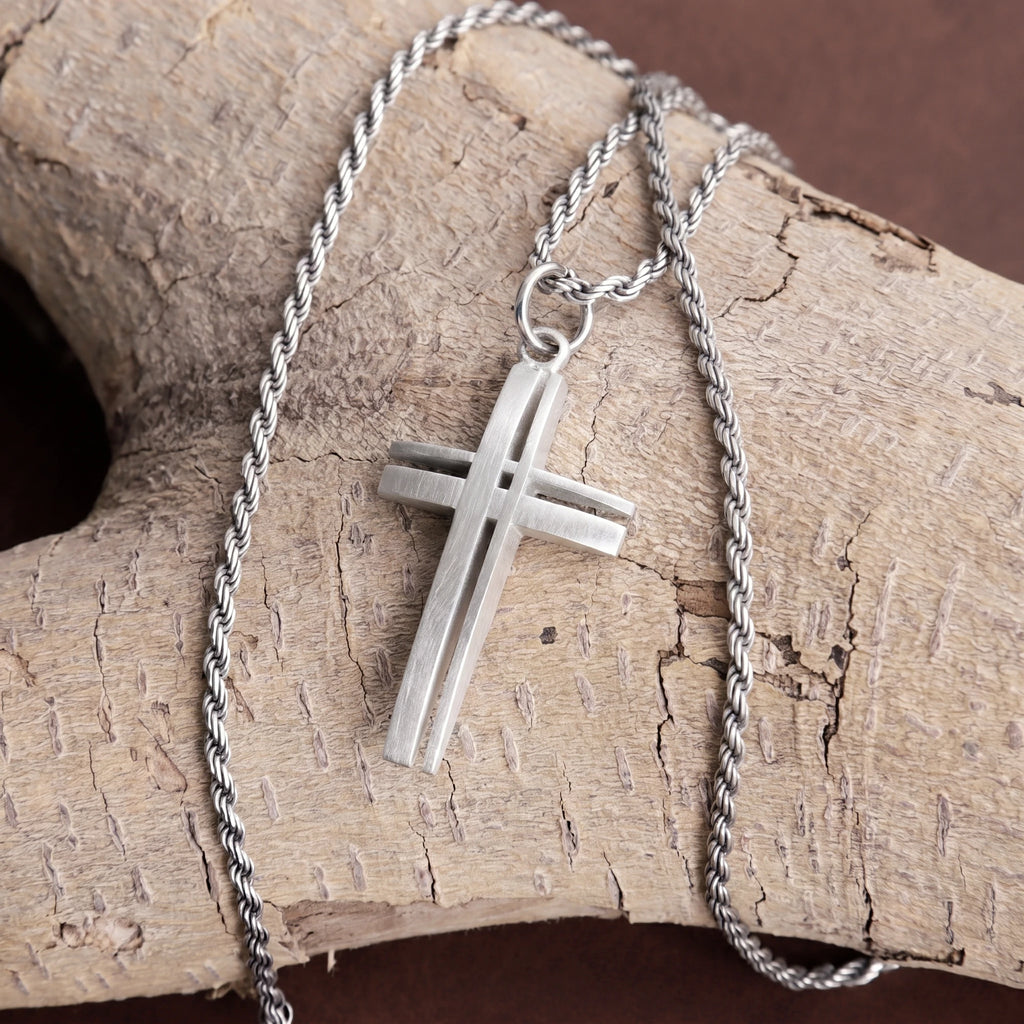 925 Sterling Silver Layered Cross Pendant Shielding Your Soul In Unshakeable Faith