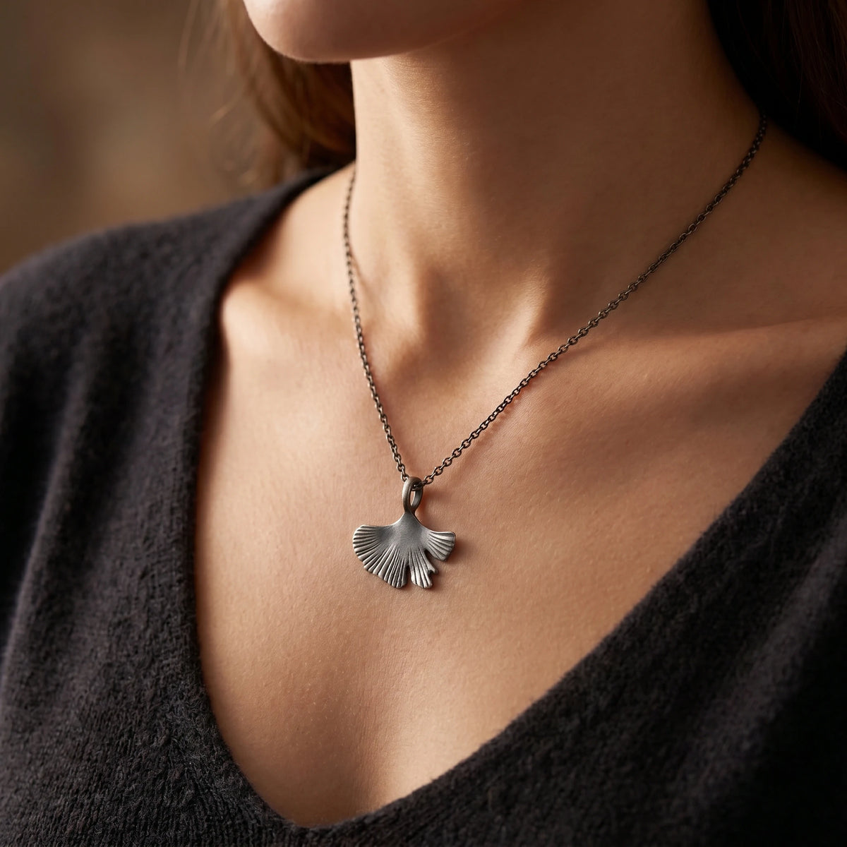 925 Sterling Silver Ginkgo Leaf Pendant Delivering Organic Grace And Timeless Charm