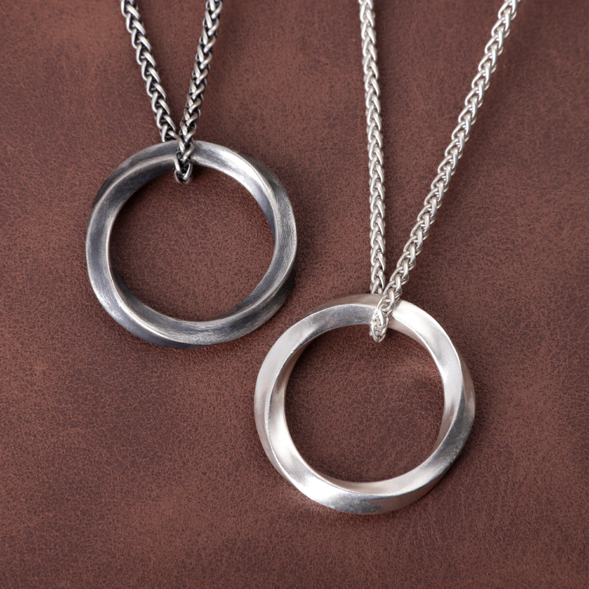 925 Sterling Silver Twisted Mobius Circle Pendant Delivering Minimalist Modern Flow
