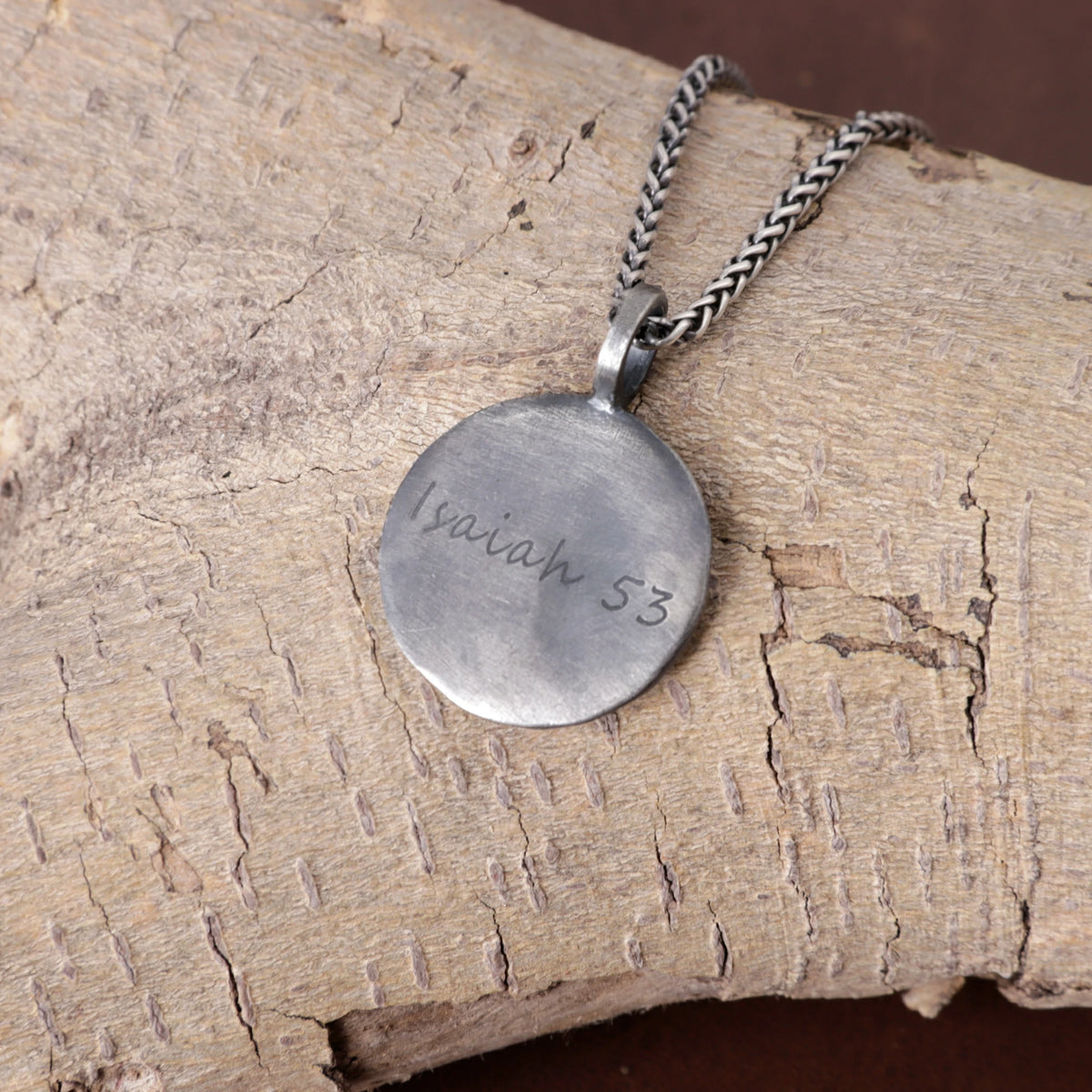 925 Sterling Silver Engravable Lunar Surface Moon Pendant With Cosmic Textured Edge