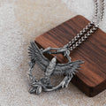 925 Sterling Silver Soaring Eagle Wreath Durable Freedom Pendant Necklace