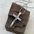 Unwavering Spirit Twisted Cross Pendant, 925 Sterling Silver Faith Amulet
