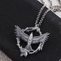 925 Sterling Silver Soaring Eagle Wreath Durable Freedom Pendant Necklace