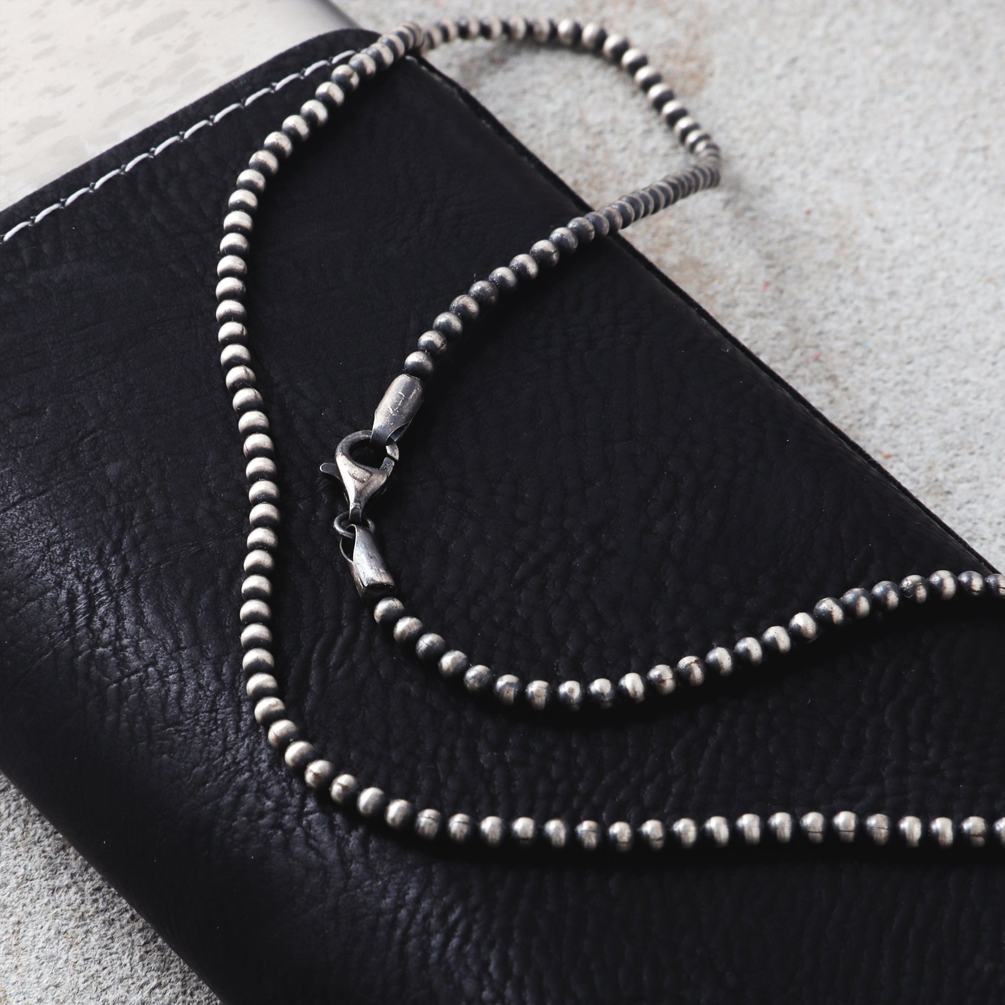 Unisex Solid Silver2.5mm Bead Ball Chain-Minimalist Necklace