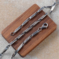 925 Sterling Silver 3.5mm Twist Bar Link Chain, Masculine Men Necklace Gift for Him