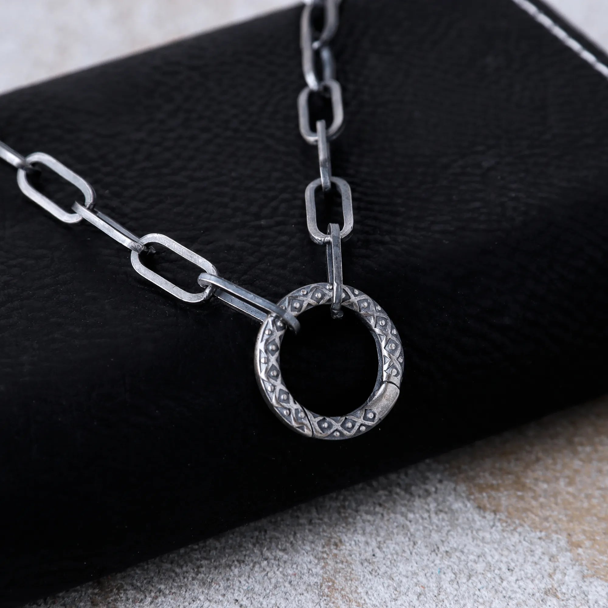 925 Sterling Silver 5mm Thick Paperclip Chain Necklace With Engraved Spring Clasp For Men Gift