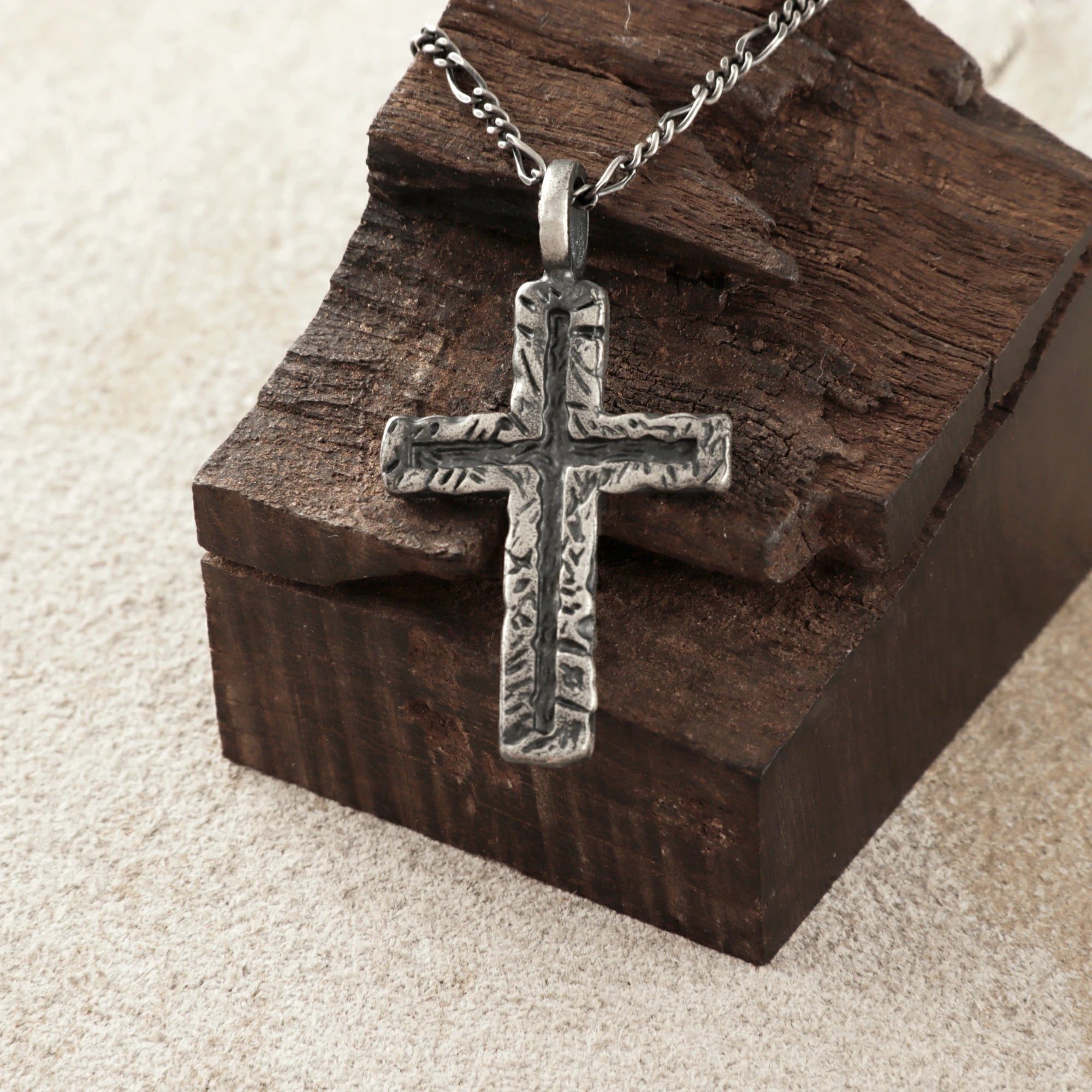925 Sterling Silver Old Rugged Cross Durable Sacred Faith Pendant Necklace