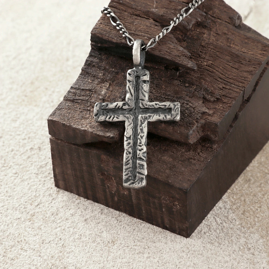925 Sterling Silver Old Rugged Cross Durable Sacred Faith Pendant Necklace