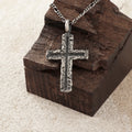 925 Sterling Silver Old Rugged Cross Durable Sacred Faith Pendant Necklace