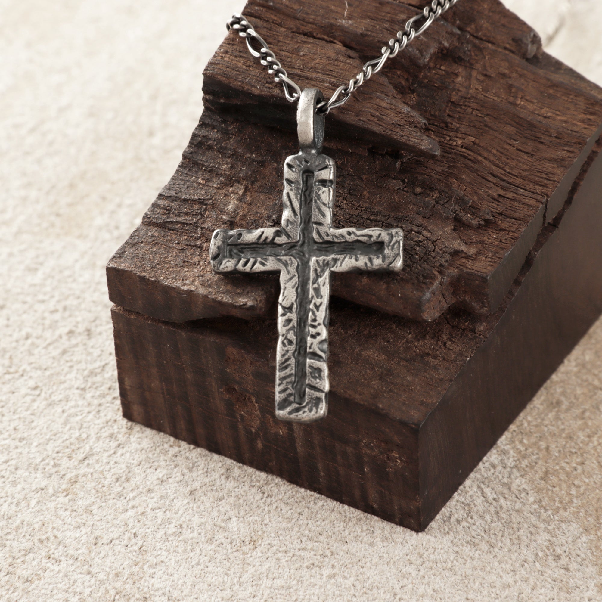 925 Sterling Silver Old Rugged Cross Durable Sacred Faith Pendant Necklace